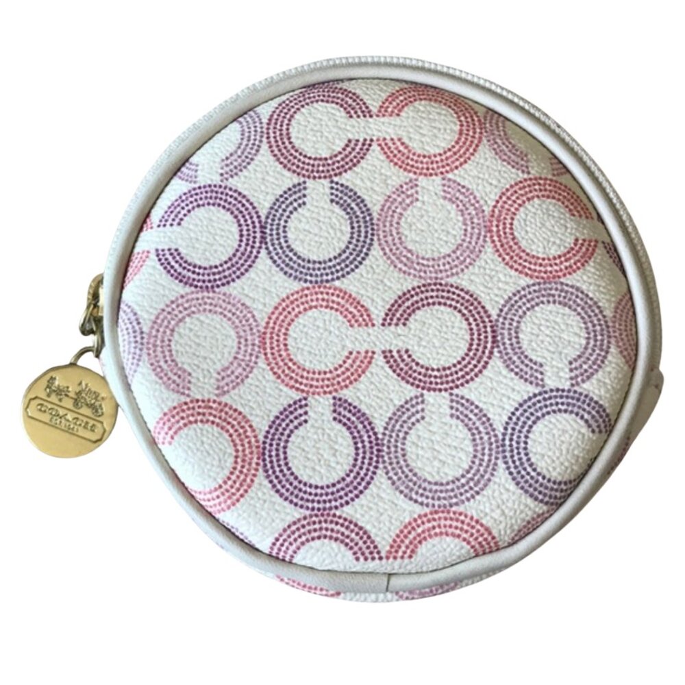 Coach Waverly Optic Art Signature "C" Round Leather Coin Purse